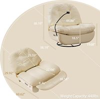 Günstiger Preis Weißer Mehrfach-Positionierbarer Einzelner Power-Lift-Sessel Weißes Leder Komfortabler Sofa-Stuhl mit Handyhalter