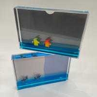 Cadre photo en acrylique liquide personnalisable sur le thème de l'océan, figurines marines flottantes, ornement de sable mouvant