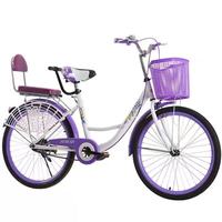 Vélo de ville classique écologique antidérapant 22/24 pouces, vélo de banlieue léger, selle réglable, freins avant/arrière pour adultes