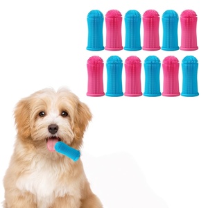 Kit de brosses à dents pour animaux de compagnie en silicone à 360 degrés, brosse à dents pour chiot, brosse à dents pour chien, brosse à dents à doigt avec poils doux pour le nettoyage des dents - Product Image 1