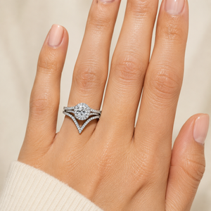 Anello Nuziale Creativo a Forma di Corona a V Impilabile per Donne, Elegante Gioiello da Sera alla Moda - Product Image 2