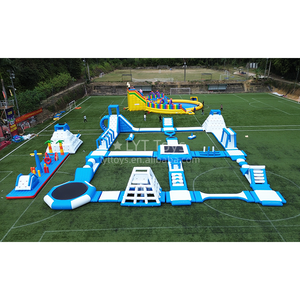 Parc aquatique gonflable personnalisé avec tyrolienne en vinyle pour jeux de défis aquatiques par Cheer Amusement - Product Image 6