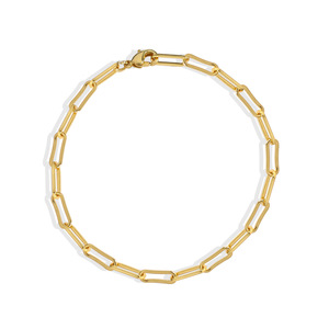 Pulsera de Cadena con Diseño de Clip Geométrico Chapada en Oro de 18K, Unisex, Hecha de Latón, Joyería Moderna y Elegante para Aniversario - Product Image 6