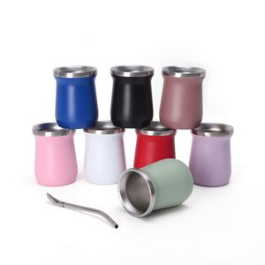 Mini tasse isotherme en acier inoxydable de 8 oz à motif martelé - Product Image 1