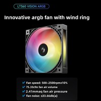 Radiateur de refroidissement par eau tout-en-un Deepcool Lt360 Vision ARGB pour boîtier d'ordinateur, dissipateur thermique en aluminium, grand écran à vision complète de 4,5 pouces