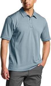 เสื้อโปโลแขนสั้นน้ำหนักเบาสำหรับผู้ชาย, เสื้อโปโลสำหรับเล่นกอล์ฟแนวยุทธวิธีผ้าถักลายดีไซน์พิมพ์ - Product Image 5