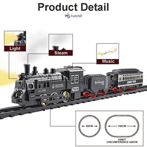 <span class=keywords><strong>Locomotora</strong></span> Clásica de <span class=keywords><strong>Juguete</strong></span> con Vagón de Carga, Vías de Tren, Tren de <span class=keywords><strong>Vapor</strong></span> con Luz y Música para Niños - Product Image 2