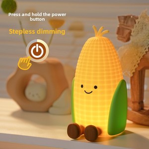 Linda Lámpara Nocturna de Silicona con Forma de Maíz, Regulable, Recargable por USB, Lámpara Antiestrés para Dormitorio Infantil, Regalo para Estudiantes - Product Image 1