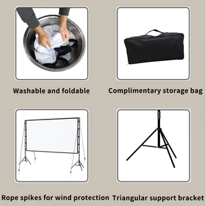 Écran de projection sur trépied <span class=keywords><strong>SXZ</strong></span>/OEM 100 pouces 4K HD 16:9 DLP LCD en tissu, pliable, portable, pour extérieur, maison, voyage, avec sac, garantie 1 an - Product Image 3
