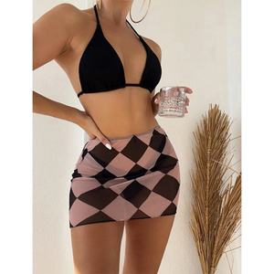 Fabricante de Trajes de Baño Personalizados 2023, Traje de Baño de 3 Piezas para Mujer, Bikini Sexy con Tanga y Malla - Product Image 4