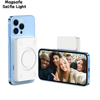 Chargeur magnétique RGB LED Fill Light Compatible avec Mag safe, Batterie externe à anneau collant incluse