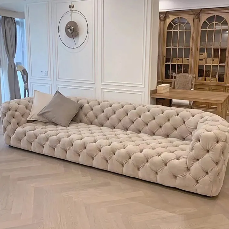 luxury simplish modern design velvet fabric sofa couch set for home or wedding