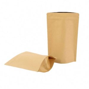 Sacs alimentaires recyclés personnalisés avec logo, en aluminium, à fermeture éclair, autoportants, en kraft, 20x30cm, pack promotionnel - Product Image 2