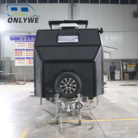 ONLYWE Camping Caravan Travel Trailer 2-4 personnes, caravane en fibre de verre, grand camping-car tout-terrain