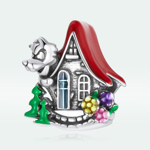 925 Sterling Silver Fiaba Casa In Rilievo Rosso <span class=keywords><strong>Mr.</strong></span> Lupo Fiaba Accessori FAI DA TE Perline SCC1889 - Product Image 5