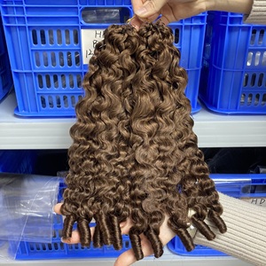 Cheveux humains Remy vietnamiens 100% non traités, prix de gros, pour tressage au crochet, bouclés style <span class=keywords><strong>France</strong></span>, double machine, luxe - Product Image 3
