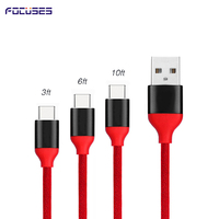 Pour iPhone Câble Nylon Tressé Cordon Charge Rapide USB Type C Câble pour iPhone Chargeur Câble 3M