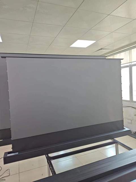 Portable150 Inch Motorized ALR Floor Rising Projector Screen for Ultra Short Throw Projector Projector Screen with AI Trigger