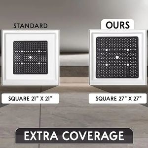 Tapis de douche antidérapant - 27x27 - Tapis de sol antidérapant pour douche - Tapis de bain pour cabine de douche - Product Image 2