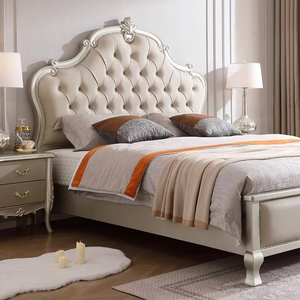 Cama <span class=keywords><strong>de</strong></span> Lujo Estilo Americano, Tamaño King y Queen, Nueva Cama Doble para Bodas, Moderna Cama Princesa con Respaldo Suave, Tapicería <span class=keywords><strong>de</strong></span> Madera Sólida - Product Image 4