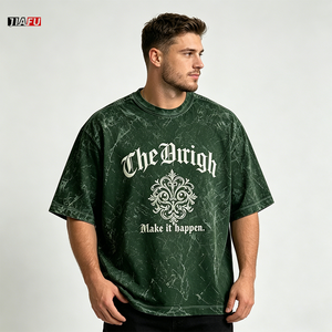 T-shirt da <span class=keywords><strong>uomo</strong></span> estiva 280gsm, nuova collezione, lavaggio acido, girocollo, oversize, streetwear, 100% cotone, fornitore di successo, personalizzabile - Product Image 3