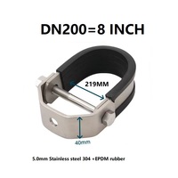Collier de serrage en U robuste en acier inoxydable SS304 de 5 mm d'épaisseur, double couche, avec revêtement en caoutchouc EPDM pour tuyaux anti-sismiques et anti-incendie