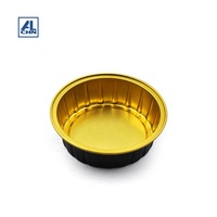 Mini tasse à gâteau écologique 60ML/2oz, récipient rond en aluminium, noir, extérieur, paquet de 100 pièces