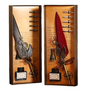 Set Regalo di Penne Stilografiche di Alta Qualità, <span class=keywords><strong>Penna</strong></span> di Lusso Personalizzata con Piuma per Scrittura, Set Regalo per Compleanno e <span class=keywords><strong>Laurea</strong></span> - Product Image 1