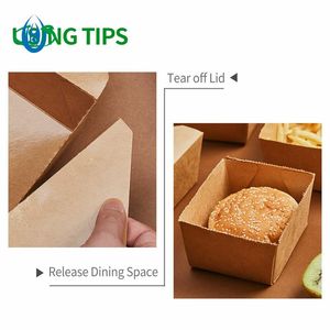 Mikrowellengeeignete Braune Kraftpapier-Recyclingbox für Fast Food, Takeout-Behälter, Mittagessen-Boxen - Product Image 2