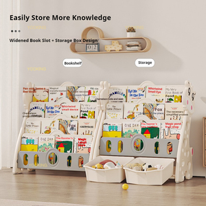 Estantería para niños con forma de jirafa de diseño simple, estantería moderna de plástico con cajones móviles, estante de almacenamiento de seguridad ajustable para bebés - Product Image 5