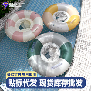 TANYOZHE Anillo de natación para niños, color sólido, anillo de asiento inflable grueso para uso en piscinas infantiles - Product Image 5