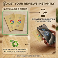 Carte NFC en bois personnalisée en usine, haute qualité, impression UV 13,56 MHz, avec logo, pour avis Google