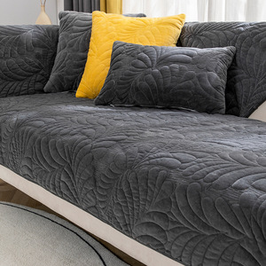 Doux et confortable lait velours Basho feuille canapé housse coussin antidérapant serviette canapé couverture meubles protecteur pour salon - Product Image 5