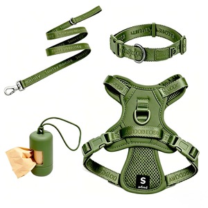 Harnais anti-traction pour chien avec collier et laisse, ensemble réglable et réfléchissant, gilet de protection pour animaux de compagnie avec porte-sac à <span class=keywords><strong>d</strong></span>éjections pour chiens de petite, moyenne et grande taille - Product Image 1