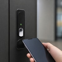 Serrure de poignée d'armoire NFC passive sans batterie, déverrouillage par clé mécanique, enregistrement de l'historique des verrous pour armoire de serveur OEM