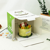 Boîte à gâteau portable en papier avec fenêtre transparente, logo personnalisé imprimé, emballage cadeau de luxe pour anniversaire