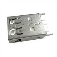 Connecteur femelle USB 2.0, prise droite à 180 degrés, 4 broches, L17.5mm, AF, alimentation USB Type C, PCB, 2A, contact en cuivre, isolateur blanc