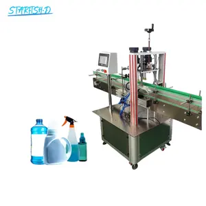 Factory Price Desk Top Small Automatic Cosmetic Pet Bottle Cap Capping Machine With Conveyor