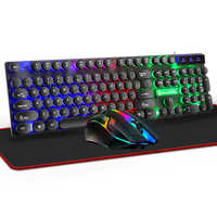 Fournisseur d'usine, promotion de clavier LED, mini souris et clavier filaire rechargeable, studio, jeu, bureau, jeu