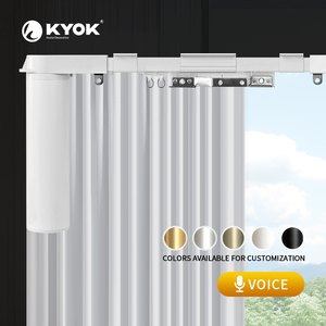 Système de rail de rideau intelligent KYOK en aluminium, commande vocale, design moderne pour rideaux - Product Image 1