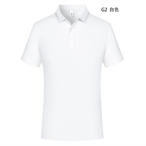 Polo Shirt Men Short Sleeve Solid Color Polyester Workwear Daily Wear G2 Navy Blue - Product Image 2