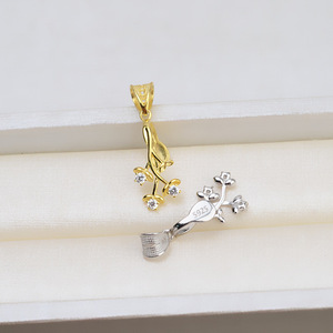 สร้อยคอจี้ไข่มุกบาร็อคเงินแท้ S925 งานแฮนด์เมด Wenchi สำหรับผู้หญิง ประดับด้วยลูกปัดรูปดอกไม้แบบโปร่ง รุ่น 13638 จากประเทศจีน - Product Image 4