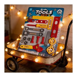 Creative Workshop <b>Tool</b> <b>Set</b> Wooden Workbench Toolbox Engineer Toy Drill Construction Pretend Play Educational Activity Toy - Product Image 6