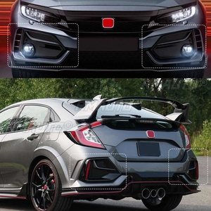 4 pièces Cache-grille de phare antibrouillard avant et arrière pour Honda Civic 5 portes FK4 FK7 Hatchback 2016-2021 - Product Image 6
