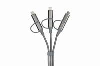 Adaptateur d'alimentation GaN 65W avec câble de 152 cm (2 L 1 Micro USB 3 Type-C) Chargeur rapide PD3.0/PPS/QC4.0/SCP pour ordinateur portable, résistant au feu
