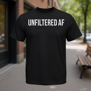 Camiseta Unfiltered Af negra para hombre, ropa informal - Product Image 3