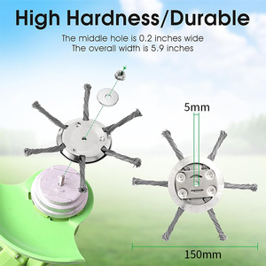 Disque <span class=keywords><strong>de</strong></span> désherbage à fil torsadé alimenté au lithium, tête <span class=keywords><strong>de</strong></span> coupe à fil torsadé, <span class=keywords><strong>lame</strong></span> anti-rouille, accessoires <span class=keywords><strong>de</strong></span> <span class=keywords><strong>lame</strong></span> <span class=keywords><strong>de</strong></span> <span class=keywords><strong>tondeuse</strong></span> à gazon - Product Image 3