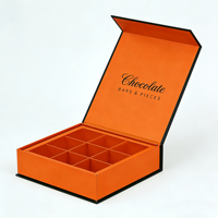 Boîte d'emballage de chocolat pliable de luxe de qualité supérieure avec logo personnalisé, or, qualité alimentaire