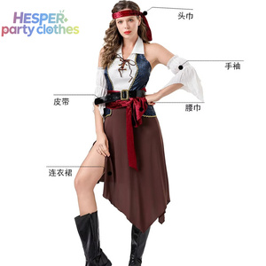 Disfraz de Pirata Femenino para Adultos HESPER, Ideal para Cosplay de Cine y Televisión, Hecho de Poliéster, Vestido Sexy para Carnaval de Pascua - Product Image 3