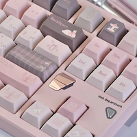 Keycaps à thème Cute Gentle World Pink Girl, profil Cherry, PBT Dye Sub, 127 touches pour clavier mécanique Mx Switch 61/64/68/104/108